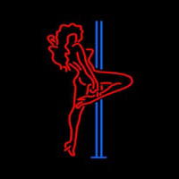 Red Hot Girl With Poll Neon Sign