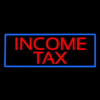 Red Income Ta  Blue Border Neon Sign