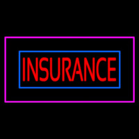 Red Insurance Blue And Pink Border Neon Sign