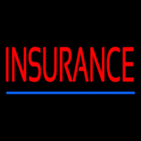 Red Insurance Blue Line Neon Sign