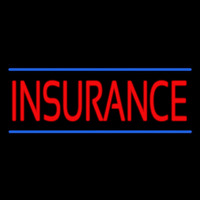 Red Insurance Blue Lines Neon Sign