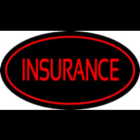 Red Insurance Oval Red Neon Sign