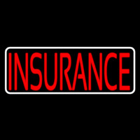 Red Insurance White Border Neon Sign