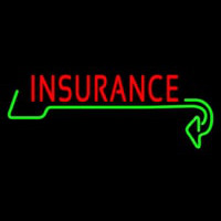 Red Insurance With Arrow Neon Sign