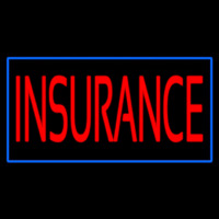Red Insurance With Blue Border Neon Sign
