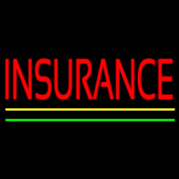 Red Insurance Yellow Green Lines Neon Sign