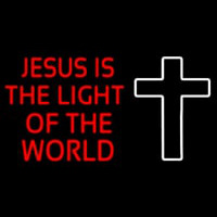 Red Jesus Is The Light Of The World Neon Sign