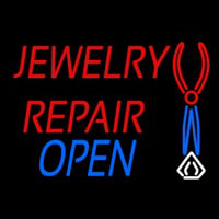 Red Jewelry Repair Blue Open Block Neon Sign