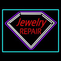 Red Jewelry Repair Turquoise Border Neon Sign