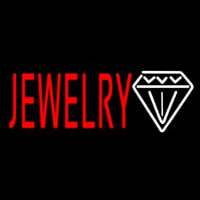 Red Jewlery Block Diamond Logo Neon Sign