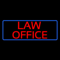 Red Law Office Blue Border Neon Sign