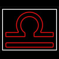 Red Libra White Border Neon Sign