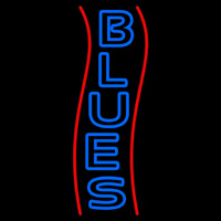 Red Line Double Stroke Blue Blues Neon Sign