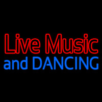 Red Live Music Blue And Dancing Neon Sign