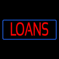 Red Loans With Blue Borer Neon Sign