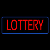 Red Lottery Blue Border Neon Sign