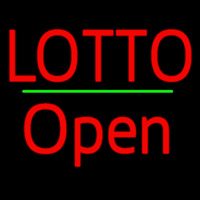 Red Lotto Green Line Open Neon Sign