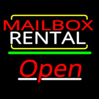 Red Mailbo  Blue Rental Open 3 Neon Sign