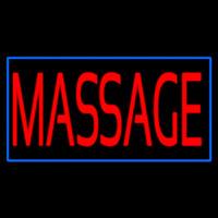 Red Massage Blue Border Neon Sign