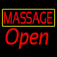 Red Massage Open Neon Sign