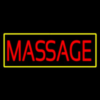 Red Massage Yellow Border Neon Sign