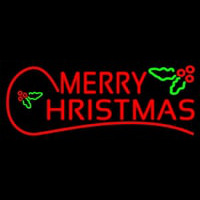 Red Merry Christmas Block Neon Sign