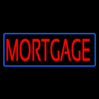 Red Mortgage Blue Border Neon Sign