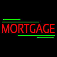 Red Mortgage Green Lines Neon Sign