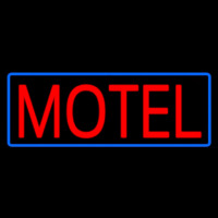 Red Motel With Blue Border Neon Sign