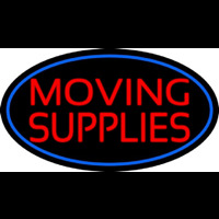 Red Moving Supplie Oval Neon Sign