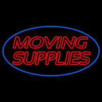 Red Moving Supplies Blue Oval Neon Sign