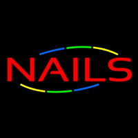 Red Nails Multi Colored Neon Sign