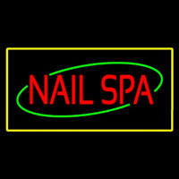 Red Nails Spa With Yellow Border Neon Sign