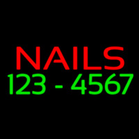 Red Nails With Phone Number Neon Sign