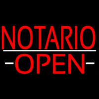 Red Notario Open Neon Sign