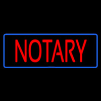 Red Notary Blue Border Neon Sign