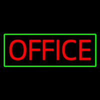 Red Office Green Border Neon Sign