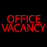 Red Office Vacancy Neon Sign