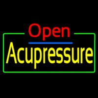 Red Open Acupuncture Blue Border Neon Sign