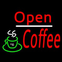 Red Open Coffee Neon Sign