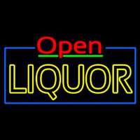 Red Open Double Stroke Liquor Neon Sign