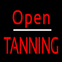 Red Open Tanning Neon Sign