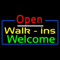 Red Open Walk Ins Welcome Neon Sign