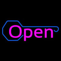 Red Open With Key Logo Neon Sign