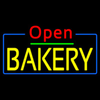 Red Open Yellow Bakery Neon Sign