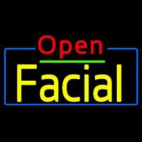 Red Open Yellow Facial Neon Sign