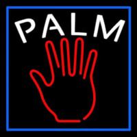 Red Palm Blue Border Neon Sign