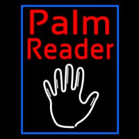 Red Palm Reader White Logo Neon Sign