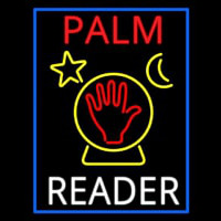 Red Palm White Reader With Crystal Neon Sign