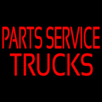 Red Parts Service Trucks Neon Sign